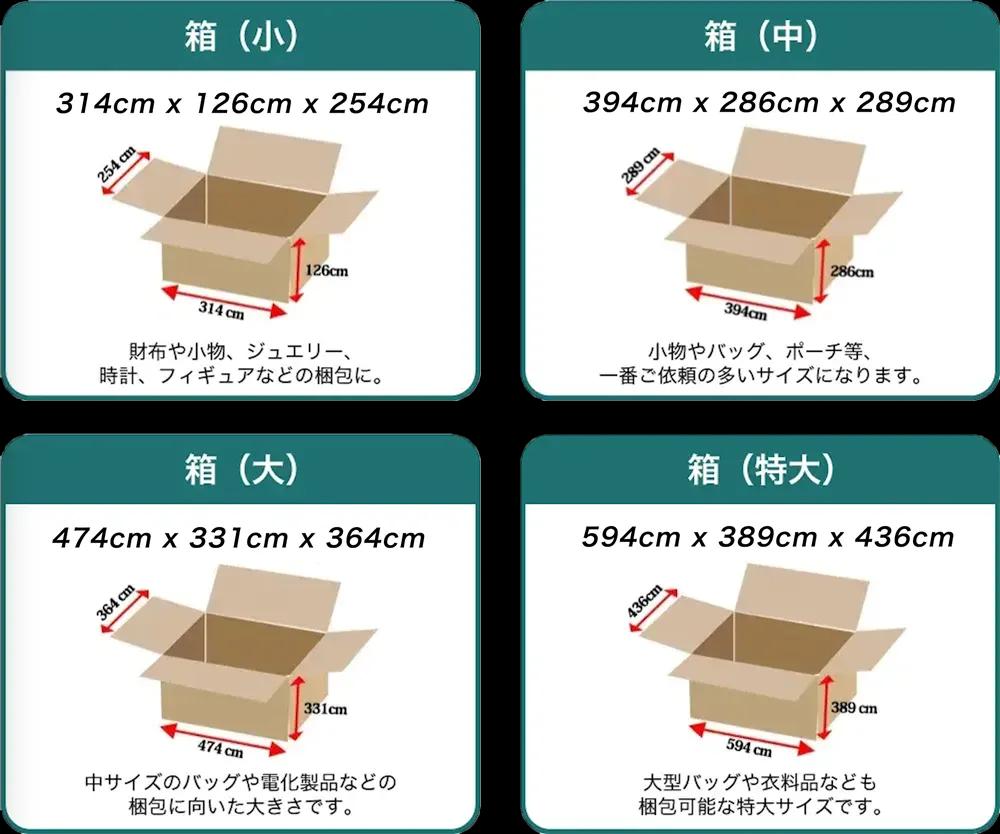 宅配買取の梱包のサイズについて